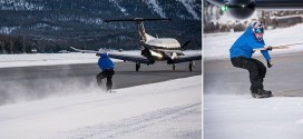 Jamie Barrow - Snowboarder Towed By A Plane