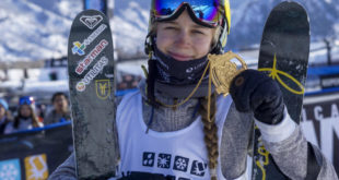 Aspen, CO - January 29, 2017 - Buttermilk Mountain: Kelly Sildaru competing in Jeep Women's Ski Slopestyle during X Games Aspen 2017
(Photo by Eric Lars Bakke / ESPN Images)